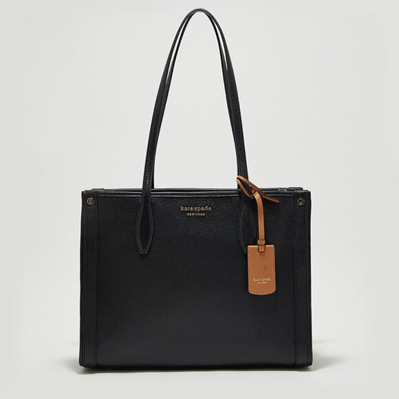 NEW Kate Spade black Market Pebbled Leather Medium Tote - Picture 1 of 16